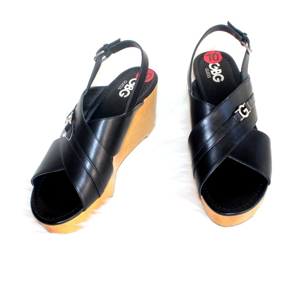 NEW GBG Los Angeles Dee Wedge Sandal Black - Picture 5 of 10